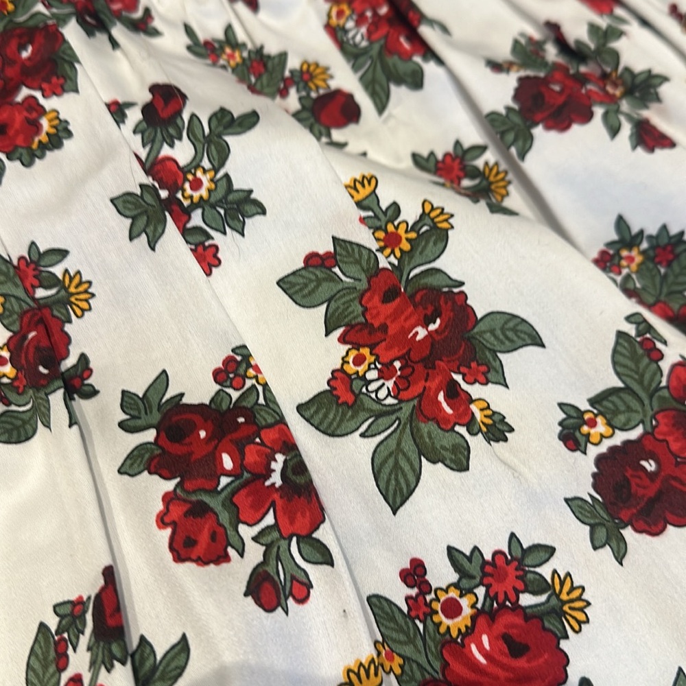 Brooks Brothers White & Red Floral Fit and Flare Dress Size 10 - Picture 5 of 7